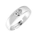 CLARA Pure 925 Sterling Silver Spade Adjustable Ring Gift for Men and Boys