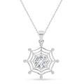 Silver Spider Web Pendant with Chain