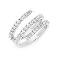 CLARA Pure 925 Sterling Silver Spiral Finger Ring with Adjustable Band