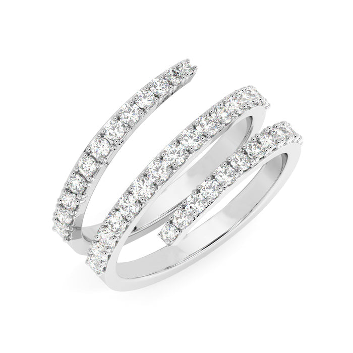 CLARA Pure 925 Sterling Silver Spiral Finger Ring with Adjustable Band