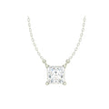 Silver Square Pendant Chain Necklace