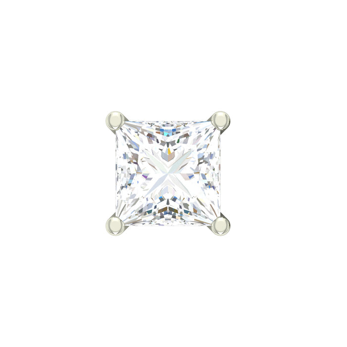 CLARA 925 Sterling Silver Square Solitaire 6 mm Stud Men Earring Gift for Men & Boys  1 Piece