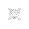 CLARA 925 Sterling Silver Square Solitaire 7 mm Stud Men Earring Gift for Men & Boys 1 Piece