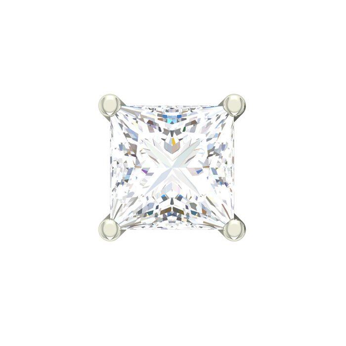 CLARA 925 Sterling Silver Square Solitaire 7 mm Stud Men Earring Gift for Men & Boys 1 Piece