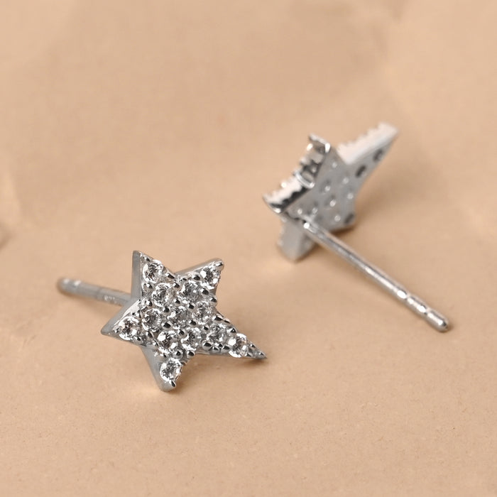 CLARA 925 Sterling Silver Star Studs Earrings