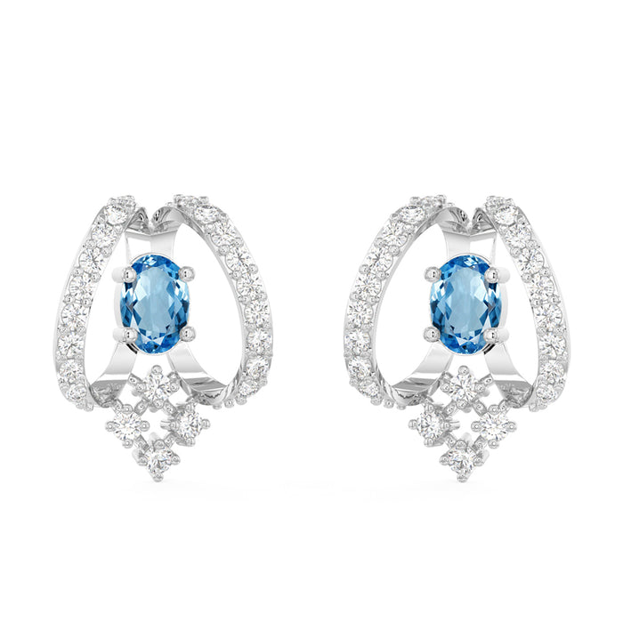 CLARA 925 Sterling Silver Stella Earrings with Screw Back