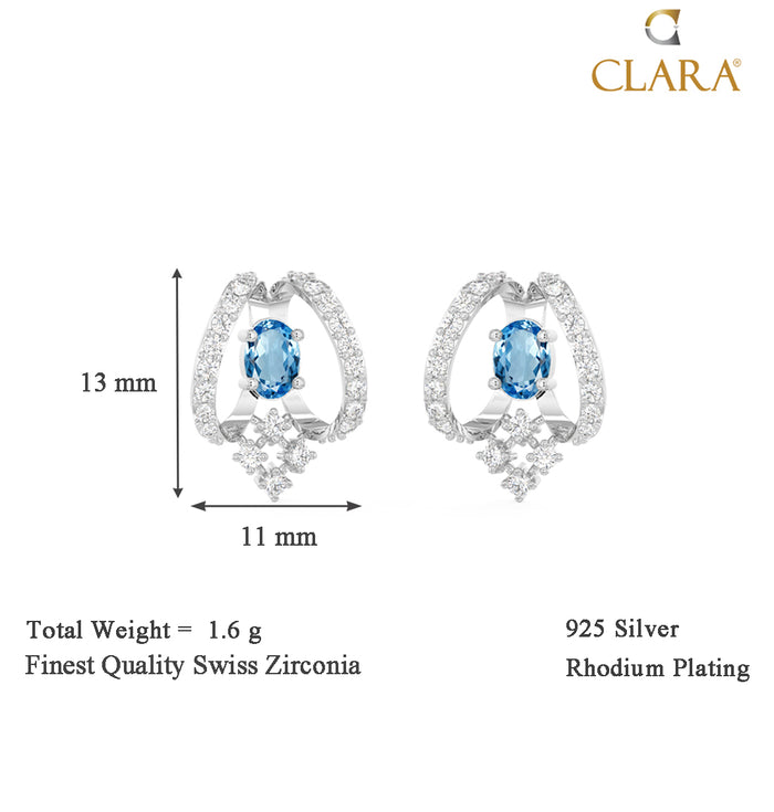 CLARA 925 Sterling Silver Stella Earrings with Screw Back