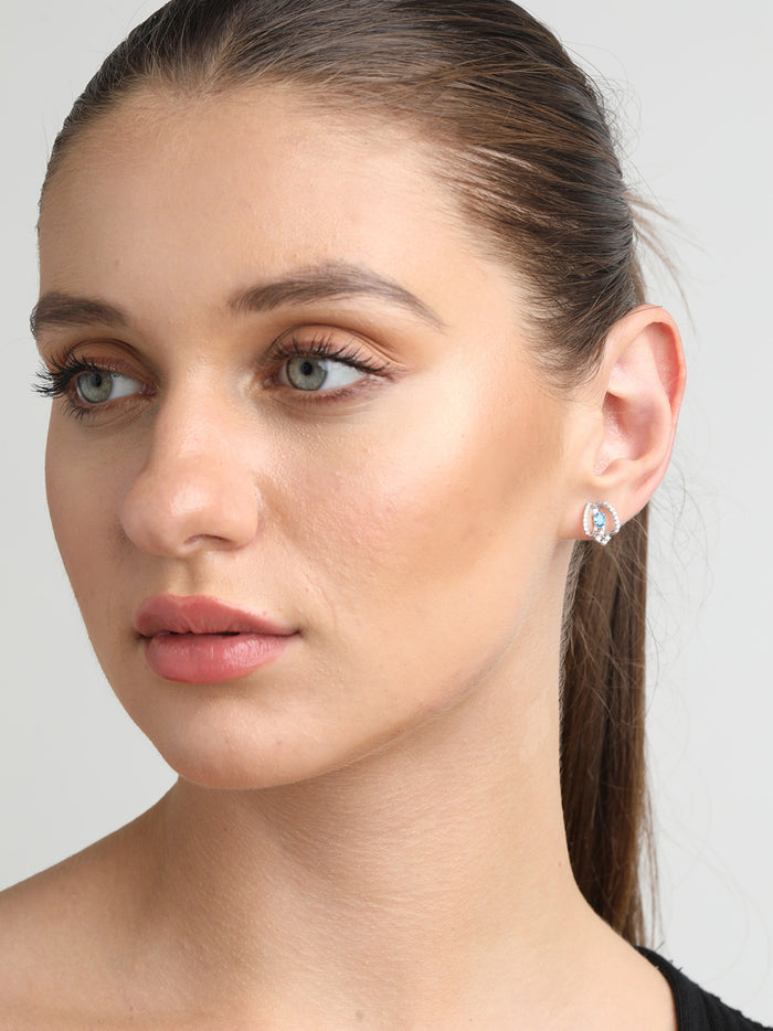 CLARA 925 Sterling Silver Stella Earrings with Screw Back