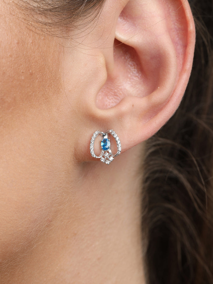 CLARA 925 Sterling Silver Stella Earrings with Screw Back