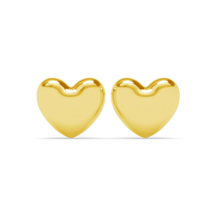 Silver Stella Golden Heart Stud Earrings