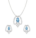 CLARA 925 Sterling Silver Stella Pendant Earring Chain Jewellery Set