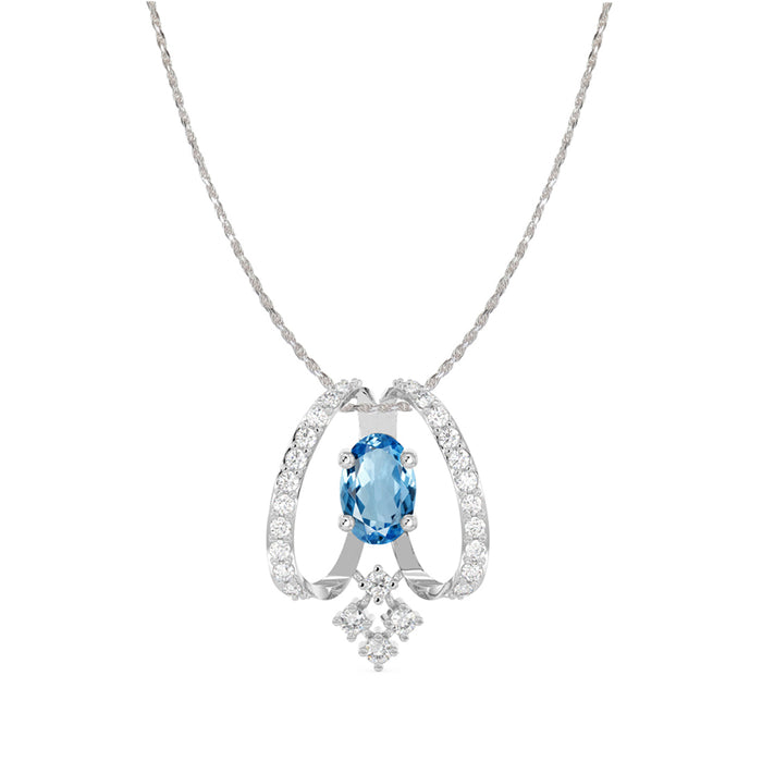 CLARA 925 Sterling Silver Stella Pendant Chain Necklace