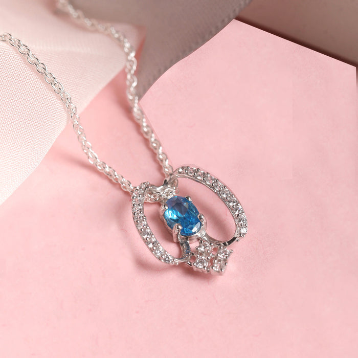CLARA 925 Sterling Silver Stella Pendant Chain Necklace