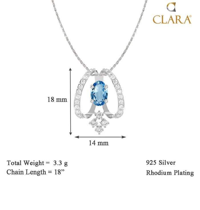CLARA 925 Sterling Silver Stella Pendant Chain Necklace