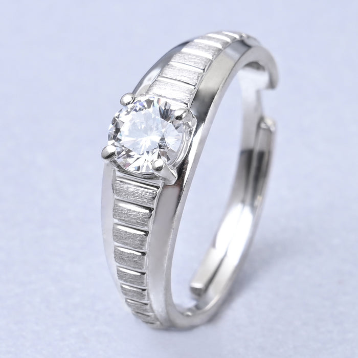 CLARA Real 925 Sterling Silver Step Band Ring