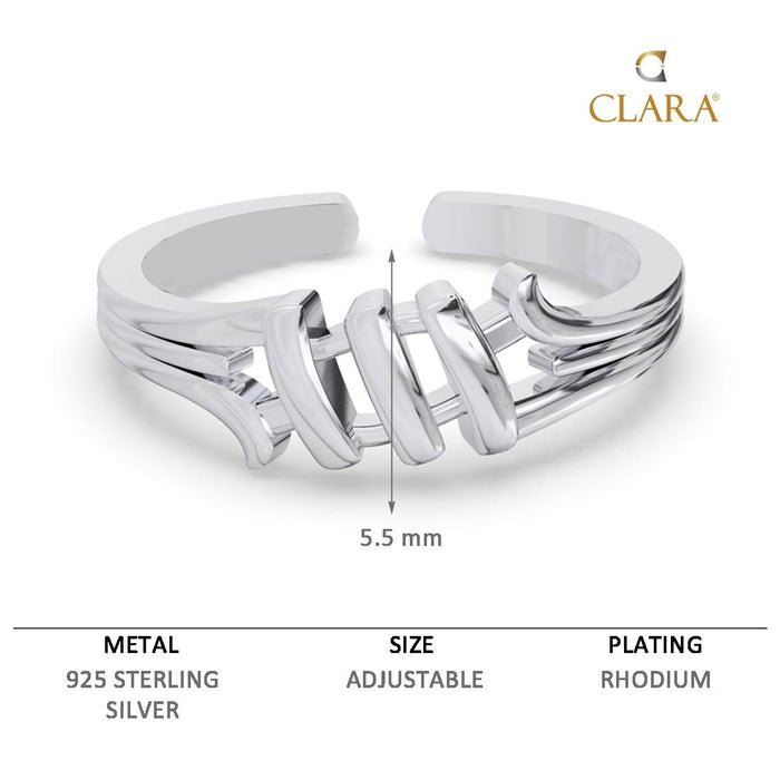 CLARA Pure 925 Sterling Silver Step Finger Ring