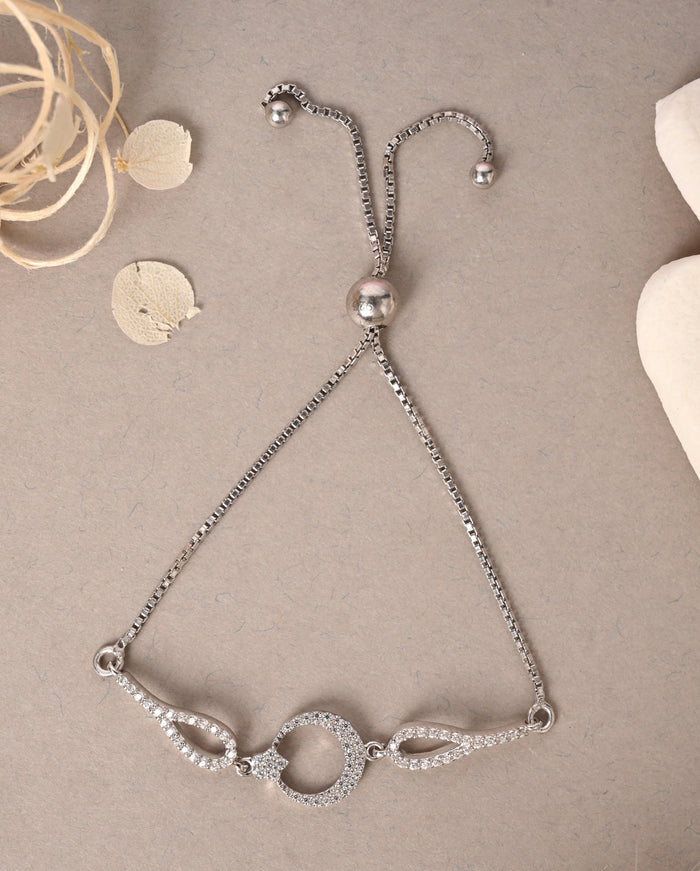 CLARA 925 Pure Silver Stylish Hand Bracelet