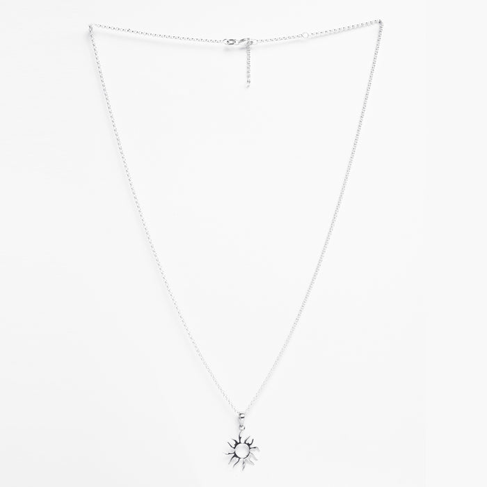 Silver Sun Men Pendant Necklace with Chain or without Chain