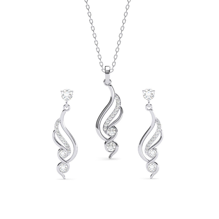 Silver Swirl Jewellery Set