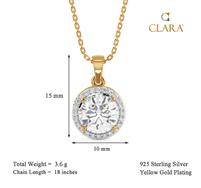 CLARA 925 Sterling Silver Talia Pendant Chain Necklace