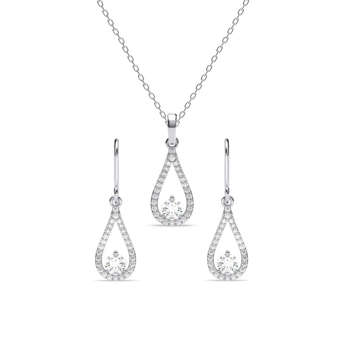 Silver Teardrop Jewellery Set