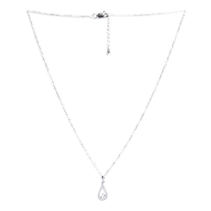 Silver Teardrop Pendant Chain