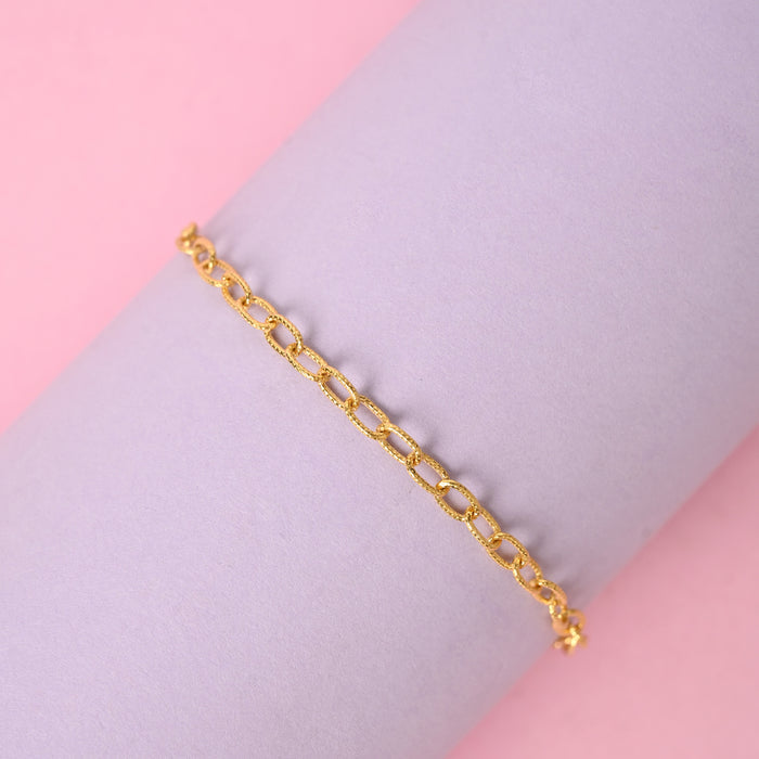 CLARA 925 Pure Silver Texture Chain Bracelet