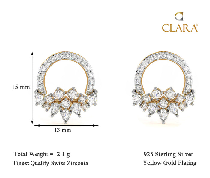 CLARA 925 Sterling Silver Tica Earrings with Screw Back
