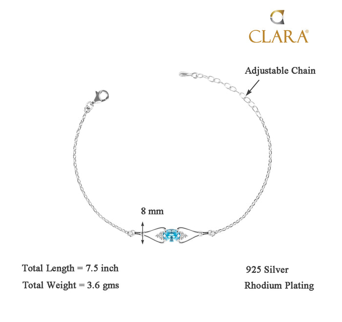CLARA 925 Sterling Silver Topaz Bracelet