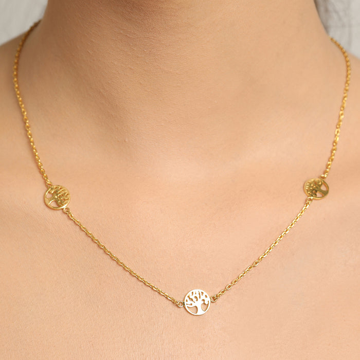 CLARA 925 Sterling Silver Tree of Life Charm Necklace Chain