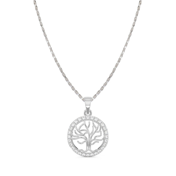 CLARA 925 Sterling Silver Tree of Life Pendant Chain Necklace
