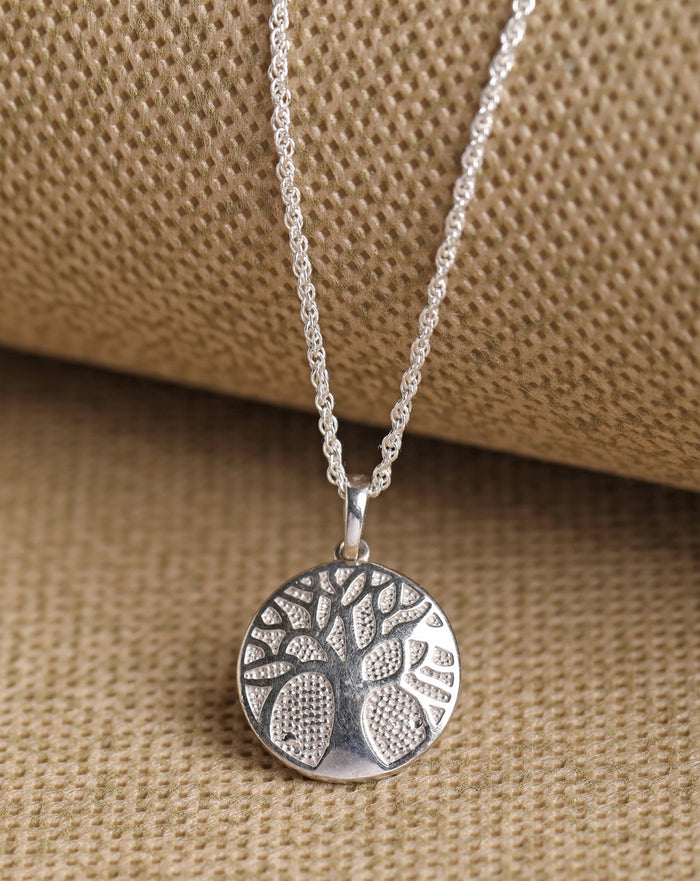 CLARA 925 Sterling Silver Tree of Life Pendant Chain Necklace