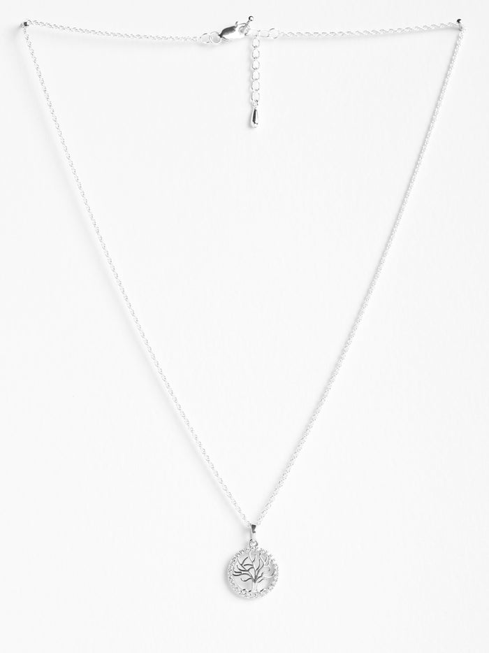 CLARA 925 Sterling Silver Tree of Life Pendant Chain Necklace