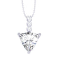 Silver Trillion Solitaire Pendant Chain Necklace