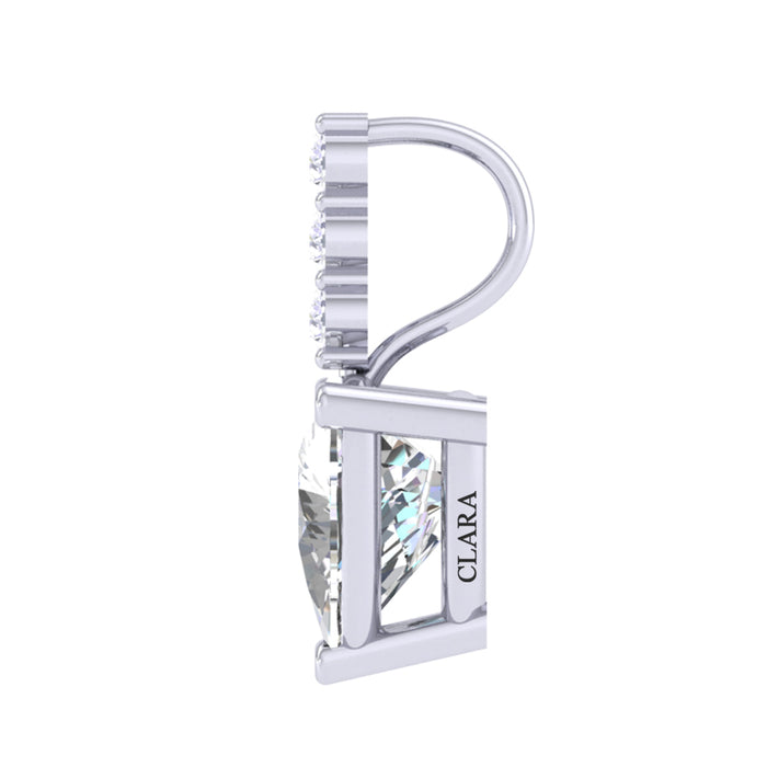 Silver Trillion Solitaire Pendant Chain Necklace