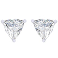 Clara 92.5 Sterling silver White Gold Plated Trillion Solitaire Stud Earring Screw Back For Women & Girls