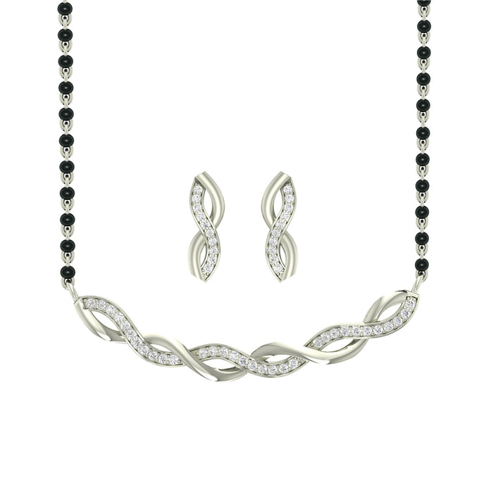 Silver Twist Mangalsutra Jewellery Set