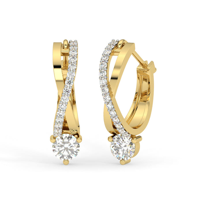 CLARA 925 Sterling Silver Twisted Hoop Bali Earrings