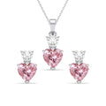Silver Two Hearts Jewellery Set