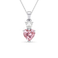 Silver Two Hearts Pendant Chain