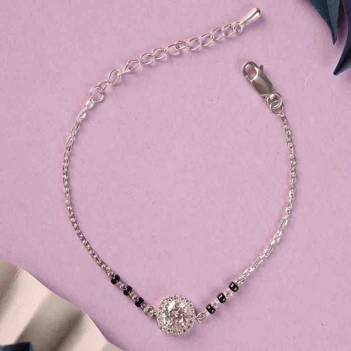 Silver Urja Solitaire Mangalsutra Bracelet