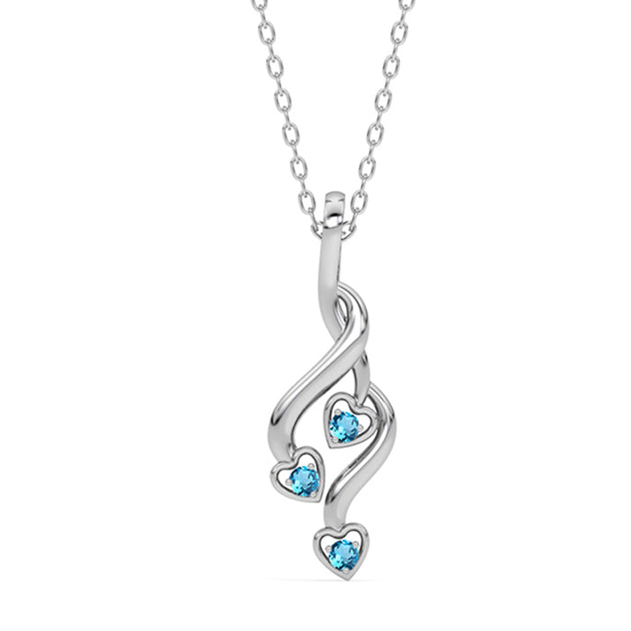 Silver Valentina Heart Pendant Chain Necklace