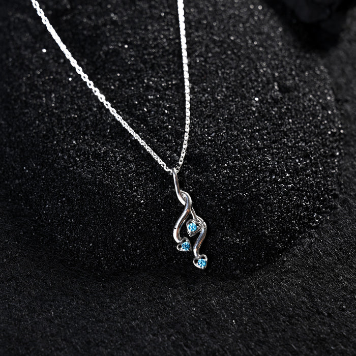CLARA 925 Sterling Silver Valentina Heart Pendant Chain Necklace
