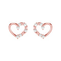 Silver Valentine Heart Stud Earrings