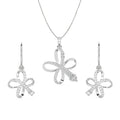 CLARA 925 Sterling Silver Vega Pendant Earring Chain Jewellery Set