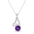 Silver Venti Purple Heart Pendant with Chain