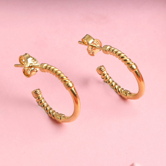 CLARA 925 Sterling Silver Vera Hoop Earring Gold Plated Gift for Women & Girls