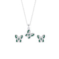 Silver Verde Butterfly Jewellery Set