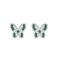 Silver Verde Butterfly Stud Earrings