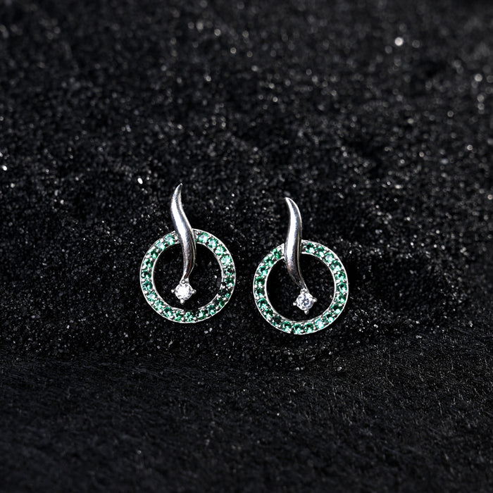 CLARA 925 Sterling Silver Verde Earrings